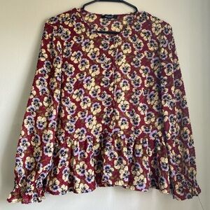 Madewell Floral Peplum Blouse